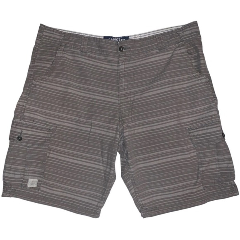 Levis Signature Mens 42W 10.5" Inseam Gray Cargo Shorts 6 Pockets Hiking Fishing